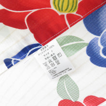 Load image into Gallery viewer, 浴衣 ポリエステル100％ 椿柄 夏用 白色 レディースゆかた 夏祭り 花火大会 身丈163cm