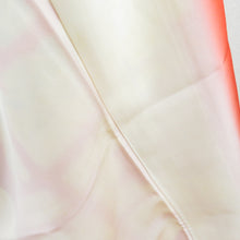 Load image into Gallery viewer, 訪問着 箔 花蝶丸文様 橙色 袷 広衿 正絹 紋なし フォーマル 仕立て上がり着物 身丈164cm