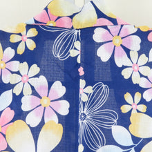 Load image into Gallery viewer, 浴衣 花文様 女性用ゆかた 青紫色 綿100% 夏物 レディース 仕立て上がり 夏祭り 身丈164cm