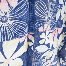 Load image into Gallery viewer, 浴衣 花文様 女性用ゆかた 青紫色 綿100% 夏物 レディース 仕立て上がり 夏祭り 身丈164cm