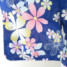 Load image into Gallery viewer, 浴衣 花文様 女性用ゆかた 青紫色 綿100% 夏物 レディース 仕立て上がり 夏祭り 身丈164cm
