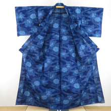 Load image into Gallery viewer, 浴衣 紫陽花文様 女性用ゆかた 紺色 木綿 夏物 レディース 仕立て上がり 夏祭り 身丈155cm