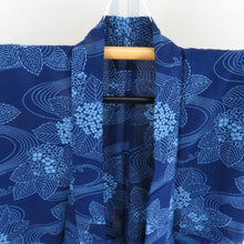 Load image into Gallery viewer, 浴衣 紫陽花文様 女性用ゆかた 紺色 木綿 夏物 レディース 仕立て上がり 夏祭り 身丈155cm