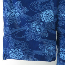 Load image into Gallery viewer, 浴衣 紫陽花文様 女性用ゆかた 紺色 木綿 夏物 レディース 仕立て上がり 夏祭り 身丈155cm