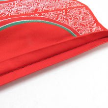 Load image into Gallery viewer, 袋帯 花に丸文様 橙色 正絹 六通柄 カジュアル 仕立て上がり 着物帯 長さ420cm