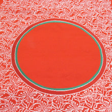 Load image into Gallery viewer, 袋帯 花に丸文様 橙色 正絹 六通柄 カジュアル 仕立て上がり 着物帯 長さ420cm