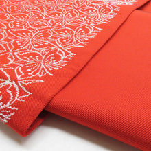 Load image into Gallery viewer, 袋帯 花に丸文様 橙色 正絹 六通柄 カジュアル 仕立て上がり 着物帯 長さ420cm