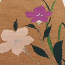 Load image into Gallery viewer, アンティーク 単衣帯 2本セット 正絹 市松 桔梗 茶色 紫色 織文様 レトロ