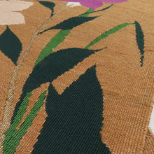 Load image into Gallery viewer, アンティーク 単衣帯 2本セット 正絹 市松 桔梗 茶色 紫色 織文様 レトロ