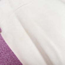 Load image into Gallery viewer, 名古屋帯 正絹 塩瀬 扇子文様 お太鼓柄 九寸帯 紫色 カジュアル 仕立て上がり 着物帯 長さ374cm