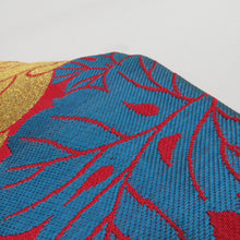 Load image into Gallery viewer, 名古屋帯 人絹 アンティーク 菊柄 六通柄 赤色 九寸帯 仕立て上がり 着物帯 レトロ 長さ348cm