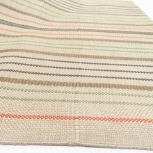 Load image into Gallery viewer, 名古屋帯 正絹 浮き織り 紬地 縞柄 八寸帯 薄茶色 カジュアル 仕立て上がり 着物帯 長さ370cm