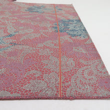 Load image into Gallery viewer, 名古屋帯 正絹 紹巴織 ペイズリー柄 八寸帯 紫色 カジュアル 仕立て上がり 着物帯 長さ335cm