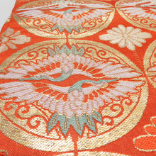 Load image into Gallery viewer, アンティーク 子供帯 ２本セット 正絹 人絹 丸帯仕立て 赤色 橙色 レトロ 大正ロマン 昔着物