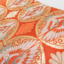 Load image into Gallery viewer, アンティーク 子供帯 ２本セット 正絹 人絹 丸帯仕立て 赤色 橙色 レトロ 大正ロマン 昔着物