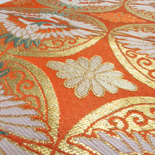 Load image into Gallery viewer, アンティーク 子供帯 ２本セット 正絹 人絹 丸帯仕立て 赤色 橙色 レトロ 大正ロマン 昔着物