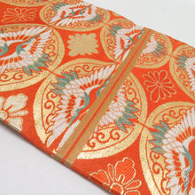 Load image into Gallery viewer, アンティーク 子供帯 ２本セット 正絹 人絹 丸帯仕立て 赤色 橙色 レトロ 大正ロマン 昔着物
