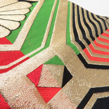 Load image into Gallery viewer, 子供帯 2本セット 黒色 金色 金糸 松 菊 女児用 全通柄 織文様 アセテート ポリエステル 洗える 七五三 長さ360cm