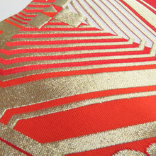 Load image into Gallery viewer, 子供帯 2本セット 黒色 金色 金糸 松 菊 女児用 全通柄 織文様 アセテート ポリエステル 洗える 七五三 長さ360cm