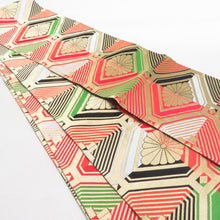 Load image into Gallery viewer, 子供帯 2本セット 黒色 金色 金糸 松 菊 女児用 全通柄 織文様 アセテート ポリエステル 洗える 七五三 長さ360cm