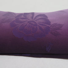 Load image into Gallery viewer, 浴衣帯 2本セット ポリエステル100% パープル x ネイビー 牡丹 椿 袴下帯 半巾帯 細帯 洗える 仕立て上がり 長さ360cm