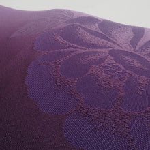 Load image into Gallery viewer, 浴衣帯 2本セット ポリエステル100% パープル x ネイビー 牡丹 椿 袴下帯 半巾帯 細帯 洗える 仕立て上がり 長さ360cm