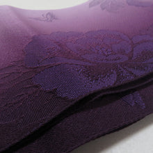 Load image into Gallery viewer, 浴衣帯 2本セット ポリエステル100% パープル x ネイビー 牡丹 椿 袴下帯 半巾帯 細帯 洗える 仕立て上がり 長さ360cm