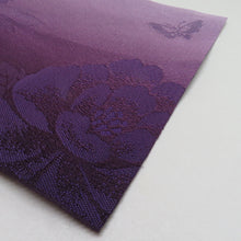 Load image into Gallery viewer, 浴衣帯 2本セット ポリエステル100% パープル x ネイビー 牡丹 椿 袴下帯 半巾帯 細帯 洗える 仕立て上がり 長さ360cm