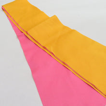 Load image into Gallery viewer, 浴衣帯 3本セット ポリエステル100% イエロー レッド 麻の葉 無地 袴下帯 半巾帯 細帯 洗える 仕立て上がり 長さ360cm