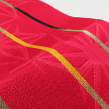 Load image into Gallery viewer, 浴衣帯 3本セット ポリエステル100% イエロー レッド 麻の葉 無地 袴下帯 半巾帯 細帯 洗える 仕立て上がり 長さ360cm