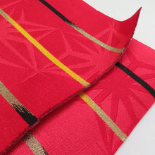Load image into Gallery viewer, 浴衣帯 3本セット ポリエステル100% イエロー レッド 麻の葉 無地 袴下帯 半巾帯 細帯 洗える 仕立て上がり 長さ360cm
