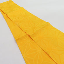 Load image into Gallery viewer, 浴衣帯 3本セット ポリエステル100% イエロー レッド 麻の葉 無地 袴下帯 半巾帯 細帯 洗える 仕立て上がり 長さ360cm
