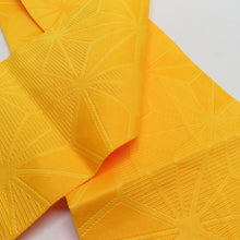 Load image into Gallery viewer, 浴衣帯 3本セット ポリエステル100% イエロー レッド 麻の葉 無地 袴下帯 半巾帯 細帯 洗える 仕立て上がり 長さ360cm