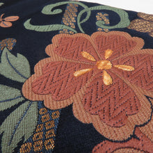 Load image into Gallery viewer, 半幅帯 ポリエステル 桜柄 紺色 洗える 半巾帯 着物帯 長さ390cm