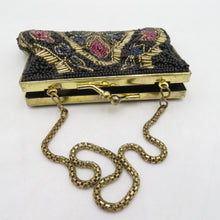 Load image into Gallery viewer, 和装バッグ ビーズバッグ 2点セット ブラック ハンドバッグ パーティーバッグ レトロ 着物バッグ 洋装 和小物