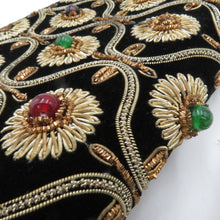 Load image into Gallery viewer, 和装バッグ ビーズバッグ 2点セット ブラック ハンドバッグ パーティーバッグ レトロ 着物バッグ 洋装 和小物