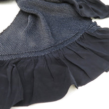 Load image into Gallery viewer, 男帯 総絞り 大人用 兵児帯 正絹 紺色 カジュアル メンズ へこ帯 男物 鹿の子 しぼり 普段着物用 長さ260cm