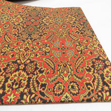 Load image into Gallery viewer, 名古屋帯 正絹 紹巴織 華文柄 九寸帯 全通柄 黒橙色 カジュアル 仕立て上がり 着物帯 未着用品 長さ365cm 未使用品