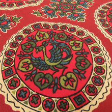 画像をギャラリービューアに読み込む, 京袋帯 花鳥丸文様 木綿 全通柄 赤茶色 カジュアル 仕立て上がり 着物帯 長さ380cm