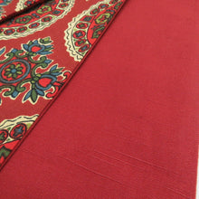 画像をギャラリービューアに読み込む, 京袋帯 花鳥丸文様 木綿 全通柄 赤茶色 カジュアル 仕立て上がり 着物帯 長さ380cm