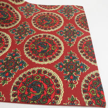 画像をギャラリービューアに読み込む, 京袋帯 花鳥丸文様 木綿 全通柄 赤茶色 カジュアル 仕立て上がり 着物帯 長さ380cm
