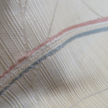 画像をギャラリービューアに読み込む, 名古屋帯 織り柄 芝草文様 グラデーション ベージュ色 正絹 九寸なごや帯 六通柄 カジュアル 仕立て上がり 着物帯 長さ368cm