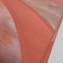 画像をギャラリービューアに読み込む, 袋帯 流水文 茶橙色 箔糸 正絹 六通柄 仕立て上がり 着物帯 長さ432cm