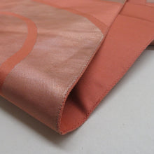 画像をギャラリービューアに読み込む, 袋帯 流水文 茶橙色 箔糸 正絹 六通柄 仕立て上がり 着物帯 長さ432cm