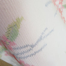 画像をギャラリービューアに読み込む, 紬 着物 枝花文様 袷 広衿 ベージュ色 正絹 カジュアル着物 仕立て上がり 身丈152cm