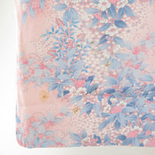 画像をギャラリービューアに読み込む, 小紋 桜文様 袷 広衿 桃色 正絹 仕立て上がり カジュアル着物 身丈163cm