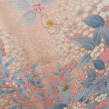 画像をギャラリービューアに読み込む, 小紋 桜文様 袷 広衿 桃色 正絹 仕立て上がり カジュアル着物 身丈163cm