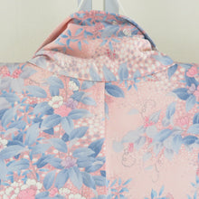 画像をギャラリービューアに読み込む, 小紋 桜文様 袷 広衿 桃色 正絹 仕立て上がり カジュアル着物 身丈163cm