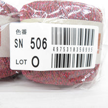 Load image into Gallery viewer, 毛糸 Diascena ダイヤシェーナ 色番506 10玉セット 1玉25g巻 約122m 春夏毛糸 合太 レッド系 ポリエステル100% 未使用品