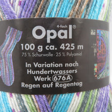 画像をギャラリービューアに読み込む, 毛糸 Opal オパール Hundertwasser (フンデルトヴァッサー) 2106番色 100g玉巻 約425m パープル系ミックスカラー 未使用品